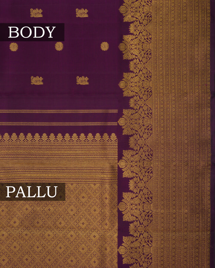Purple Brocade Kanjivaram Silk Saree – The Saffron House
