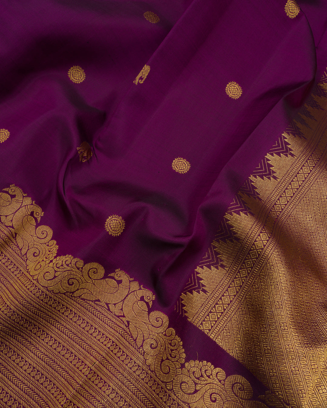 Purple Brocade Kanjivaram Silk Saree – The Saffron House
