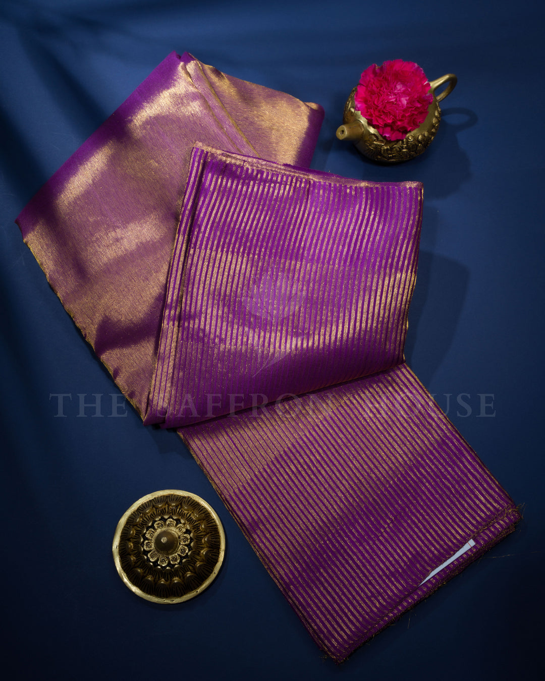 Purple Tissue Kanjivaram Silk Saree – The Saffron House