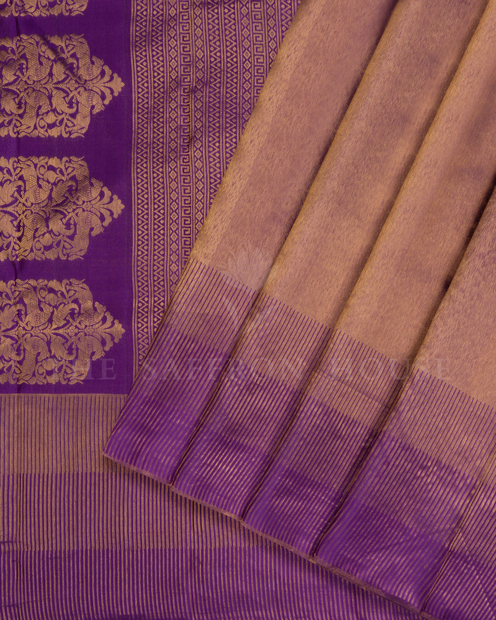 Purple Tissue Kanjivaram Silk Saree – The Saffron House