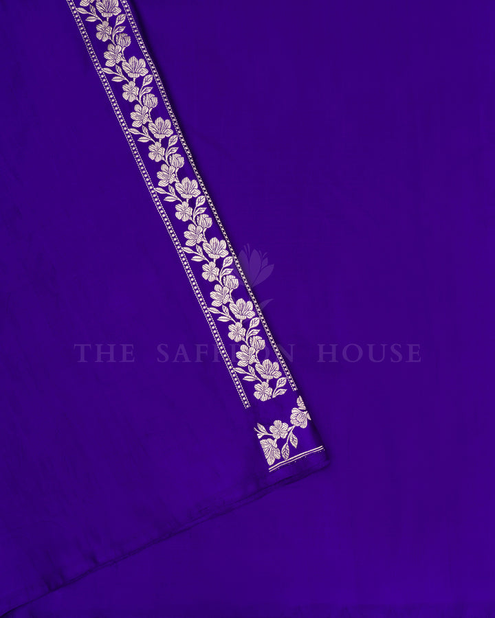 Purple Banarasi Silk Saree – The Saffron House