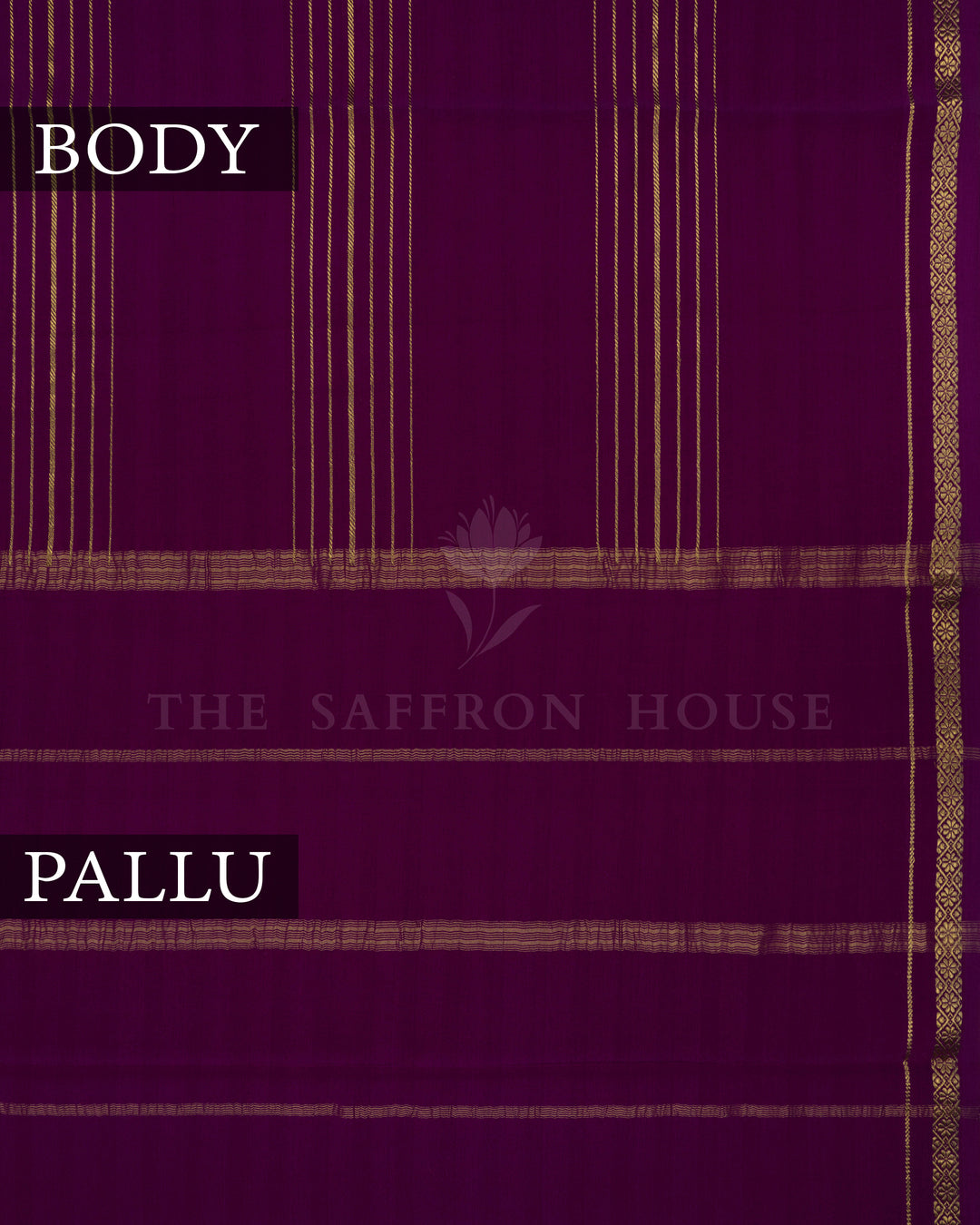 Purple Pure Zari Mysore Silk Saree – The Saffron House