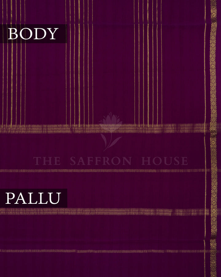 Purple Pure Zari Mysore Silk Saree – The Saffron House