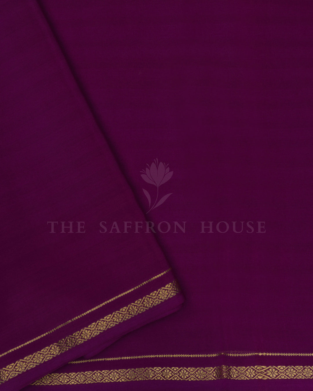 Purple Pure Zari Mysore Silk Saree – The Saffron House