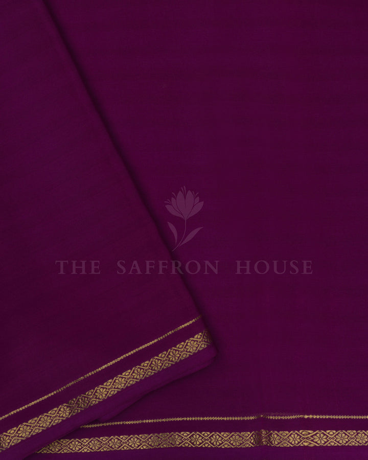 Purple Pure Zari Mysore Silk Saree – The Saffron House