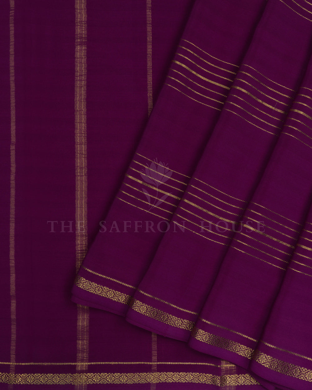 Purple Pure Zari Mysore Silk Saree – The Saffron House