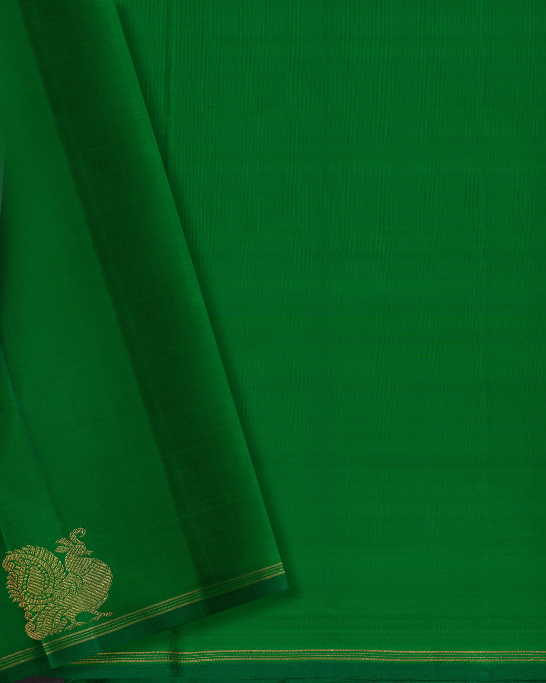 Rani Pink And Leaf Green Korvai Kanjivaram Silk Saree – The Saffron House