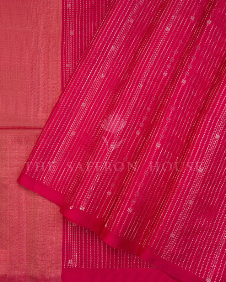 Rani Pink And Peach Eri Silk Saree – The Saffron House