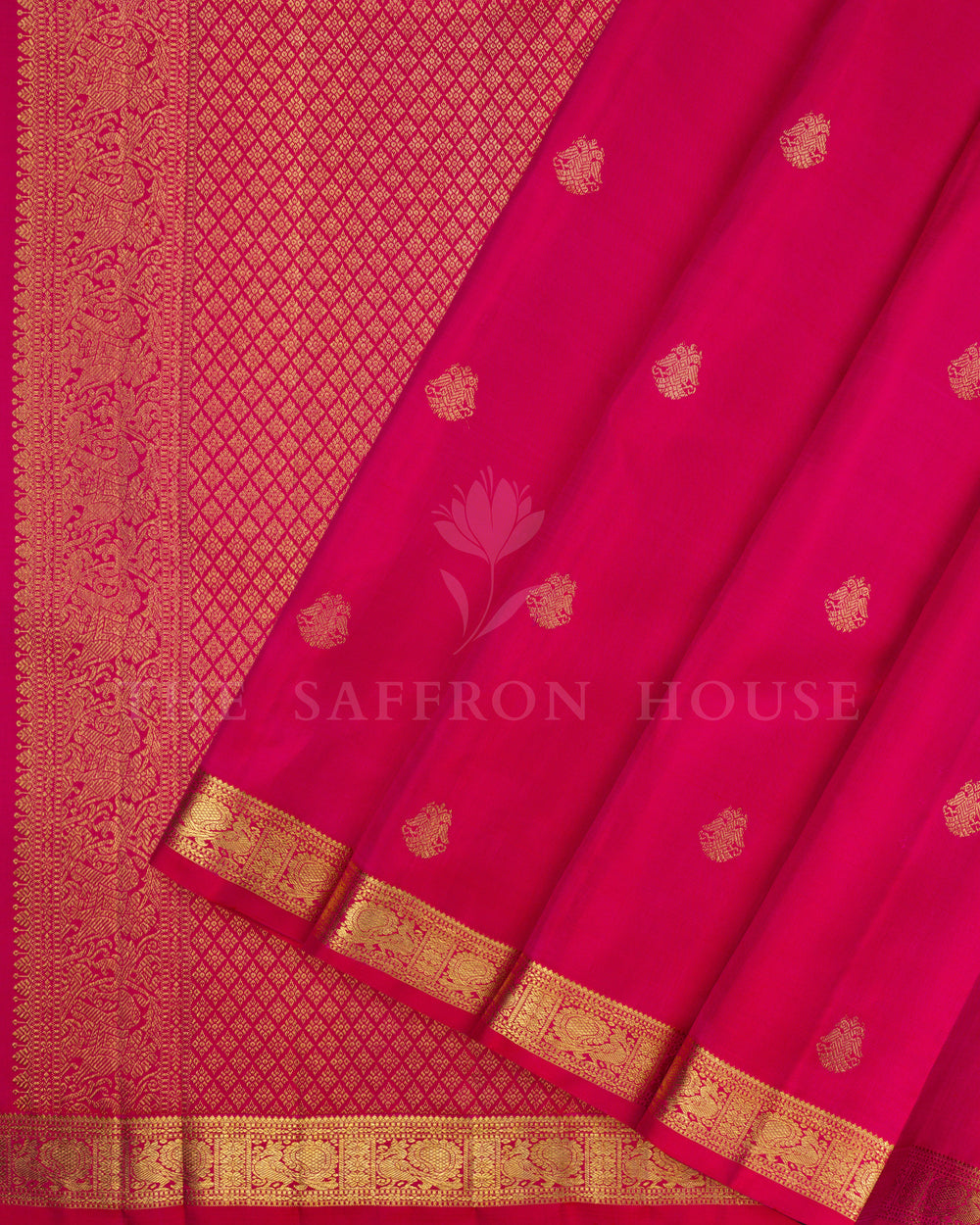 Rani Pink Brocade Kanjivaram Silk Saree – The Saffron House