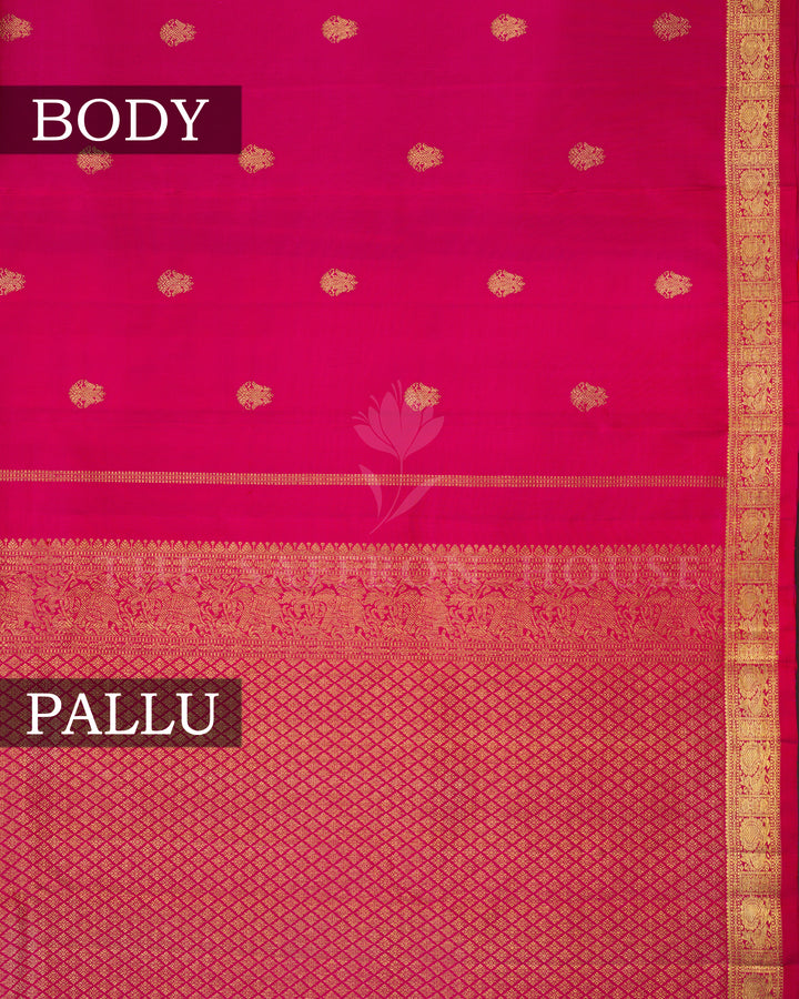 Rani Pink Brocade Kanjivaram Silk Saree – The Saffron House