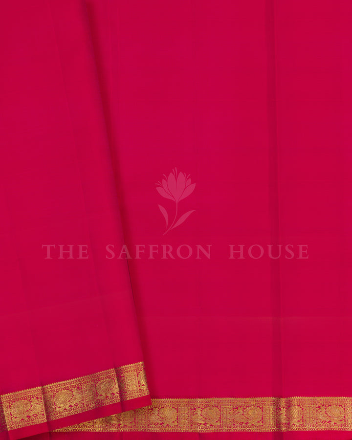 Rani Pink Brocade Kanjivaram Silk Saree – The Saffron House