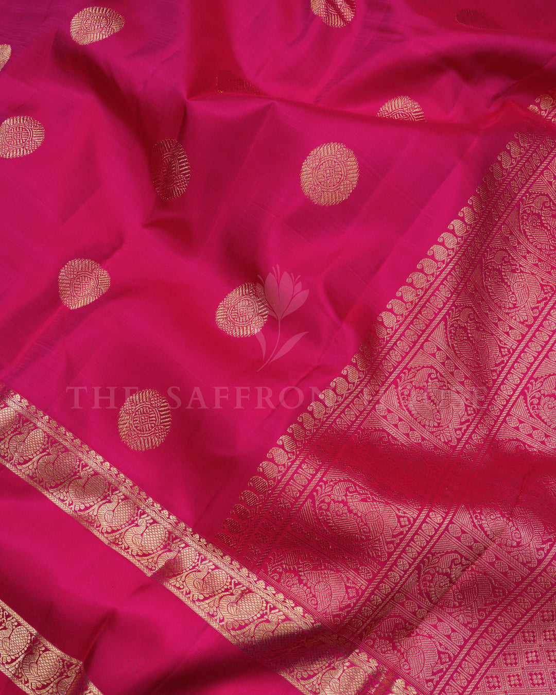 Rani Pink Korvai Kanjivaram Silk Saree – The Saffron House