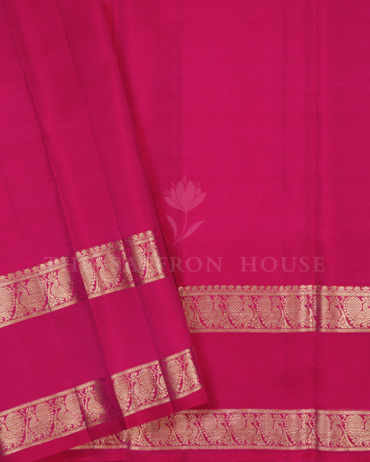 Rani Pink Korvai Kanjivaram Silk Saree – The Saffron House