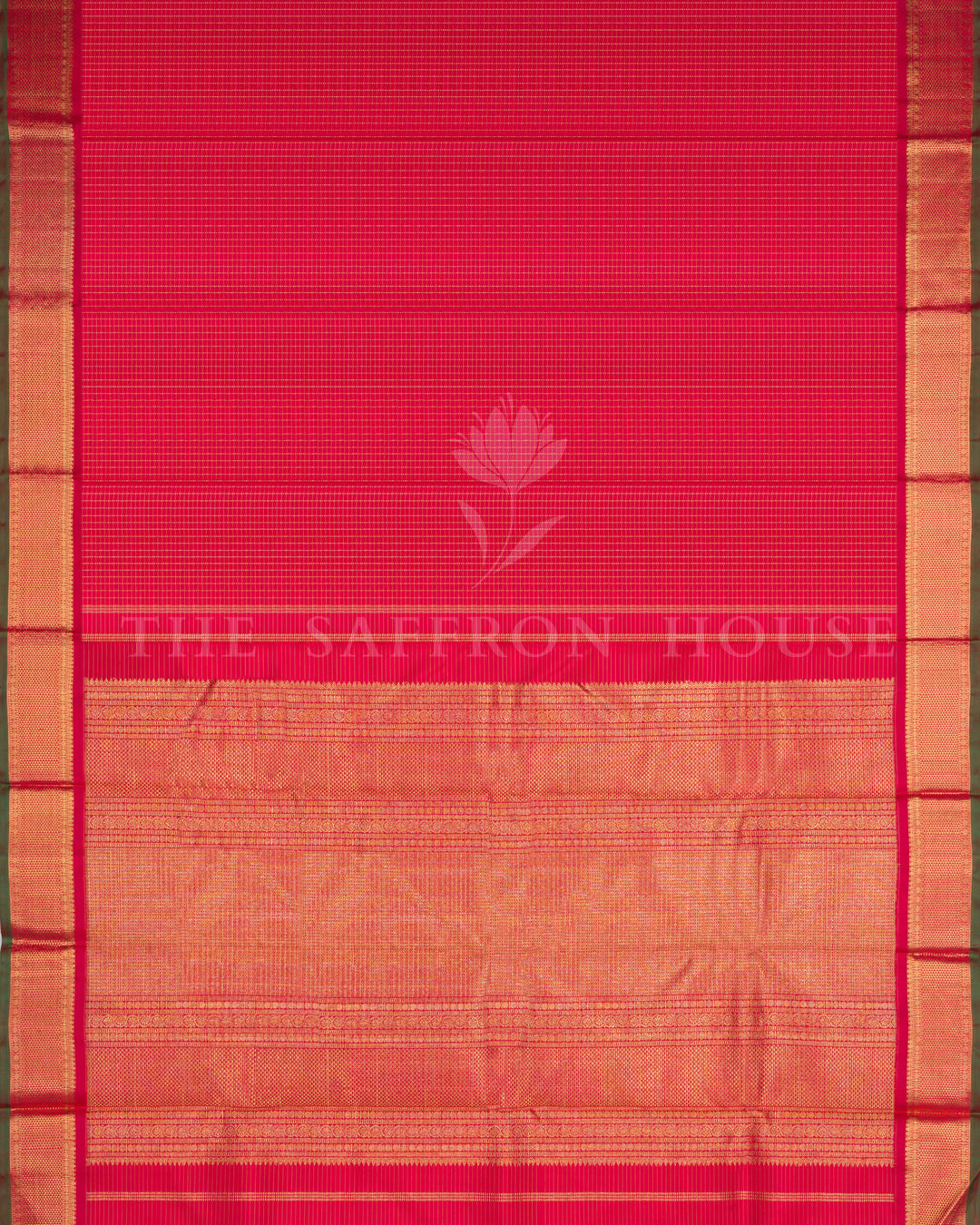 Rani Pink And Olive Green Korvai Kanjivaram Silk Saree – The Saffron House