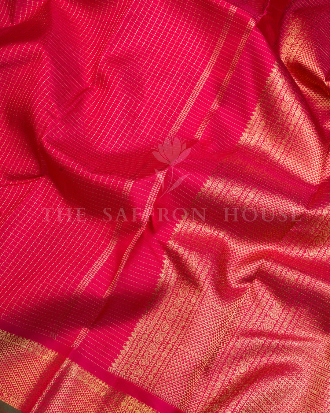 Rani Pink And Olive Green Korvai Kanjivaram Silk Saree – The Saffron House