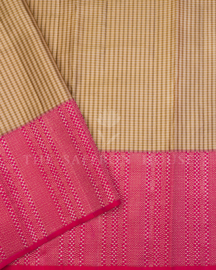 Rani Pink Kattam Kanjivaram Silk Saree – The Saffron House