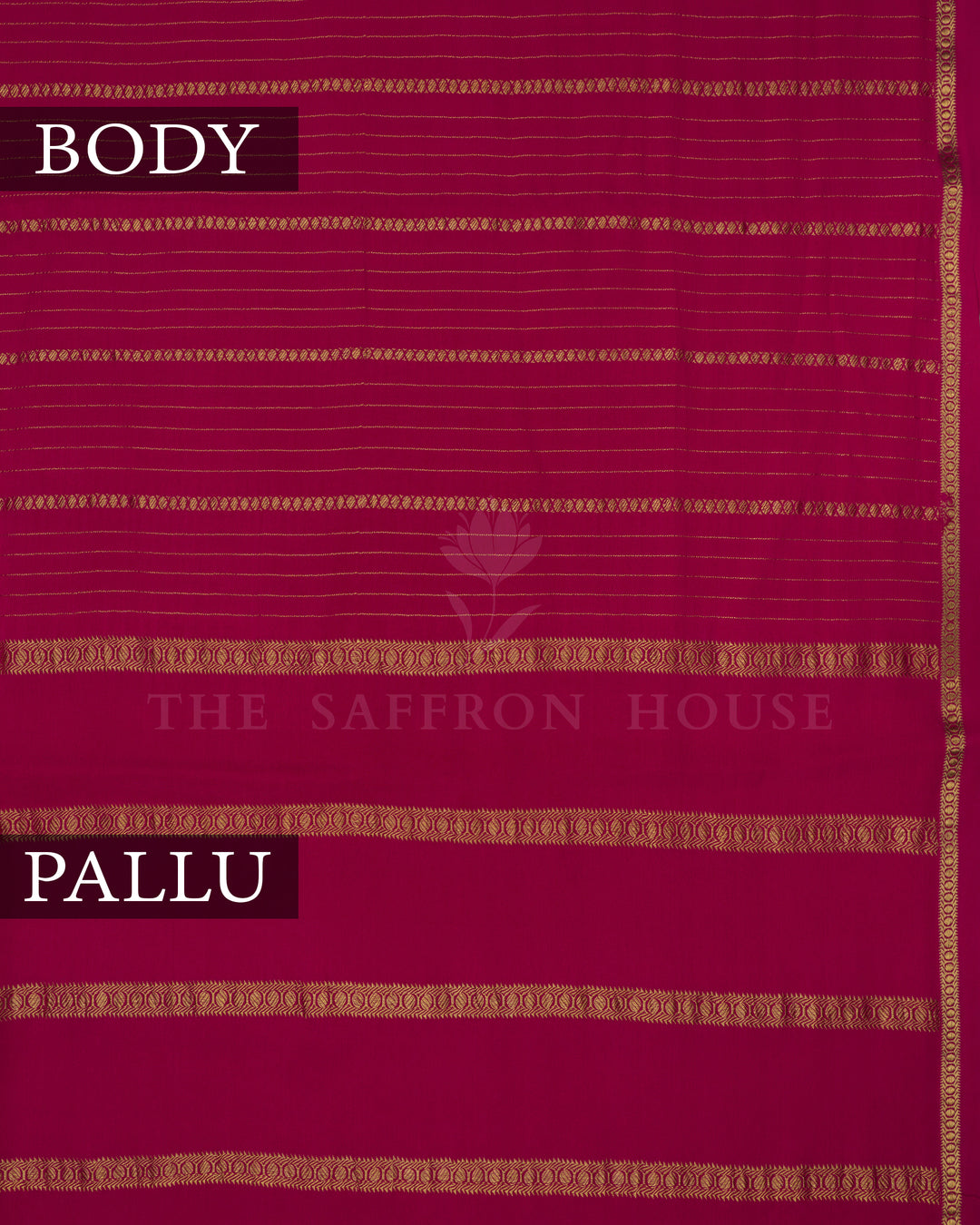 Rani Pink Pure Zari Mysore Silk Saree – The Saffron House