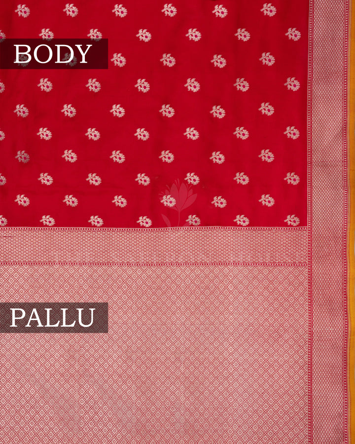 Red Banarasi Silk Saree – The Saffron House
