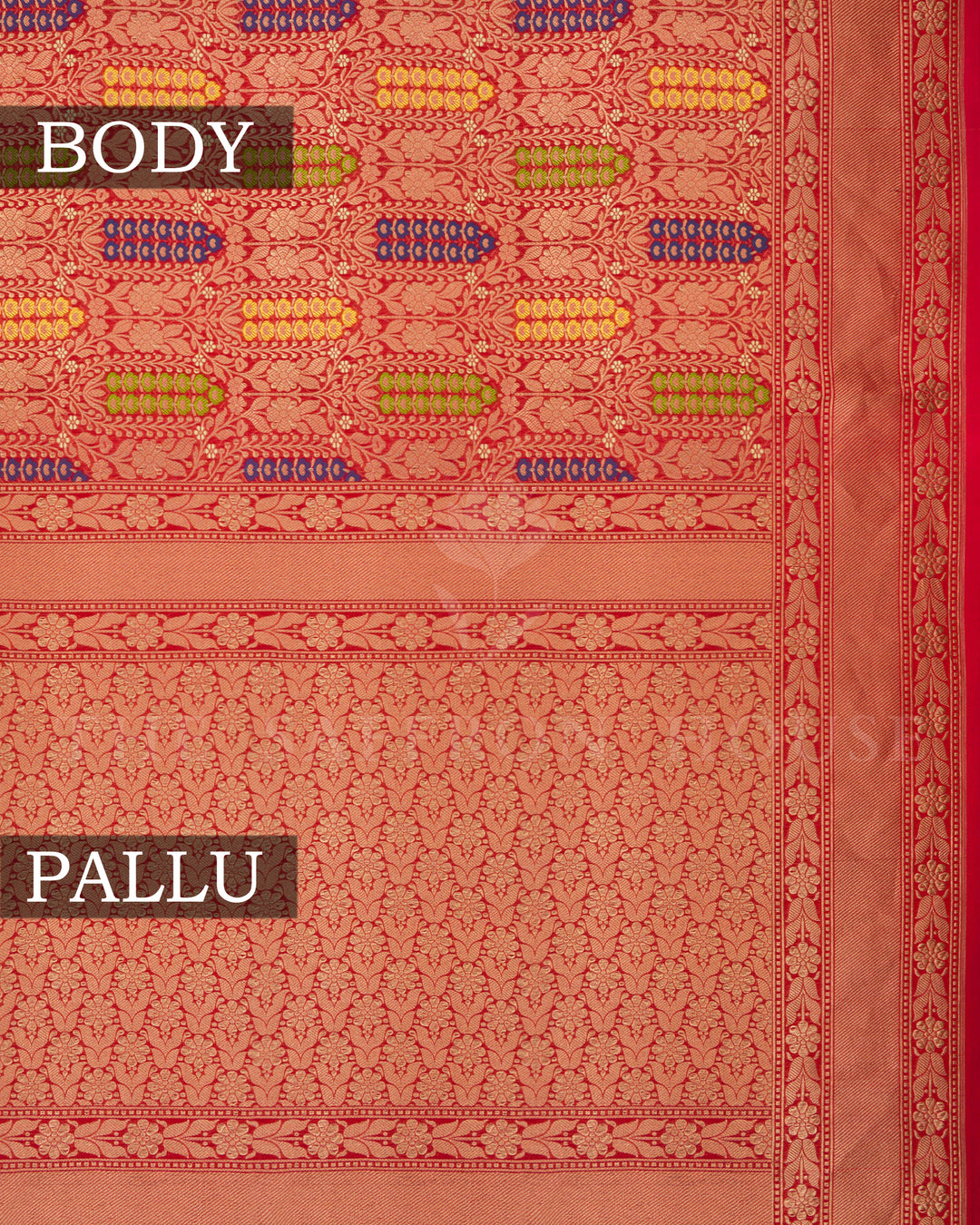 Red Banarasi Silk Saree – The Saffron House