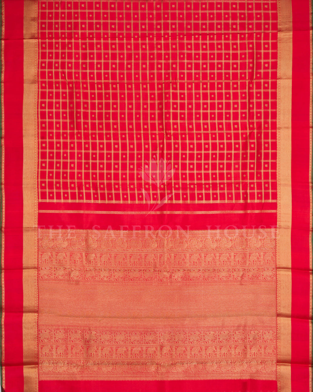 Red Korvai Kanjivaram Silk Saree – The Saffron House