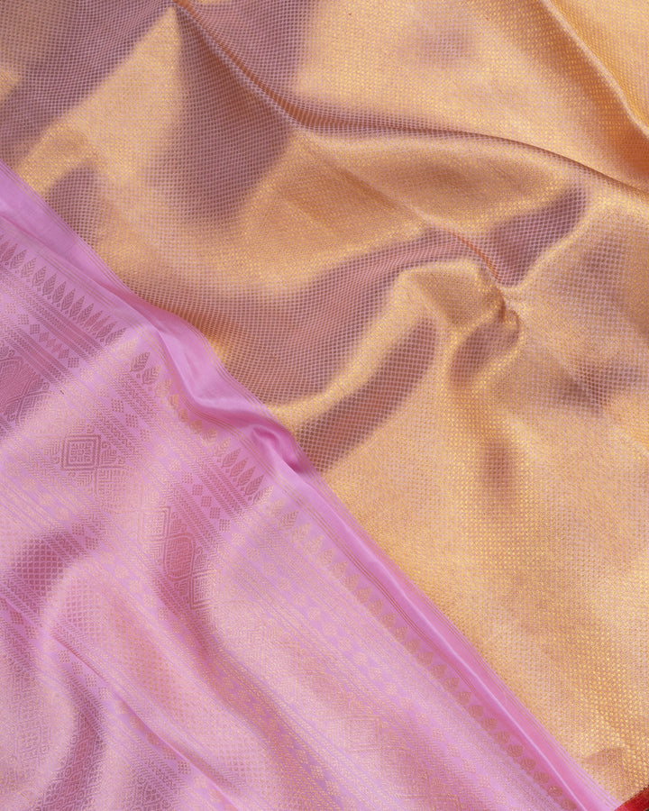 Blush Rose Tissue Kanjivaram Silk Saree – The Saffron House