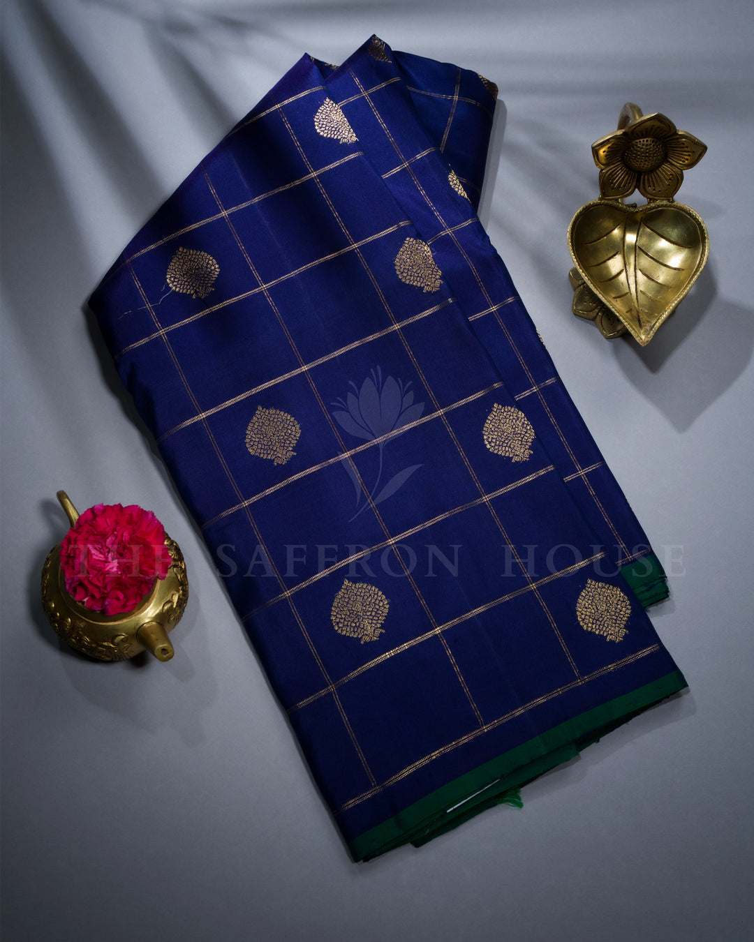 Royal Blue And Peacock Blue Gadwal Silk Saree – The Saffron House