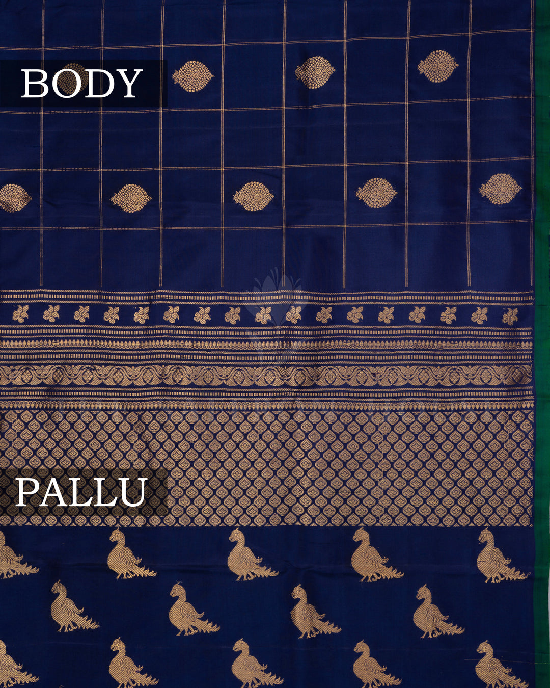 Royal Blue And Peacock Blue Gadwal Silk Saree – The Saffron House