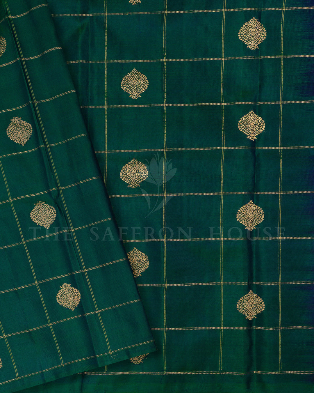 Royal Blue And Peacock Blue Gadwal Silk Saree – The Saffron House