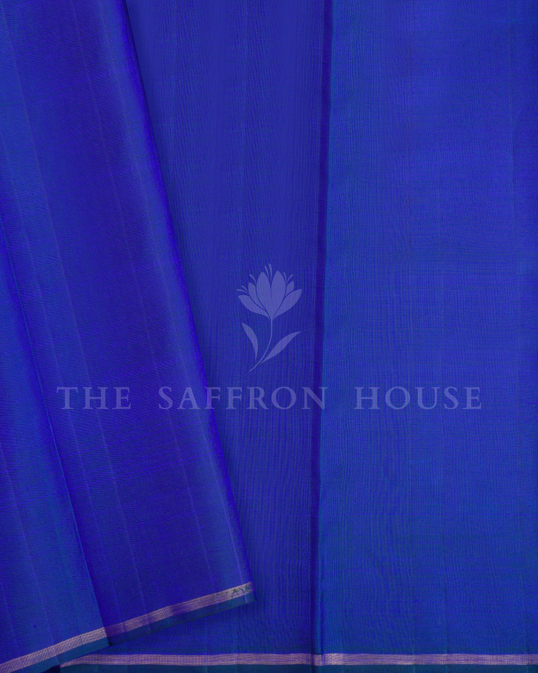 Royal Blue Korvai Kanjivaram Silk Saree – The Saffron House