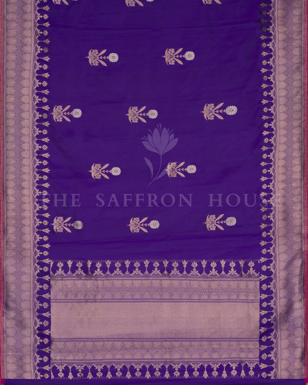 Purple Katan Banarasi Silk Saree – The Saffron House