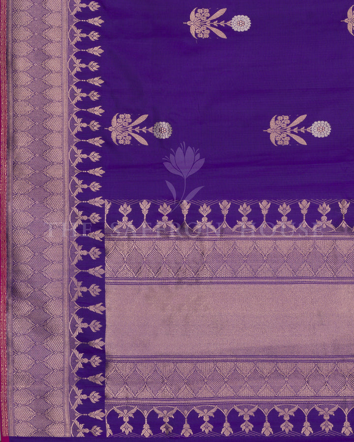 Purple Katan Banarasi Silk Saree – The Saffron House