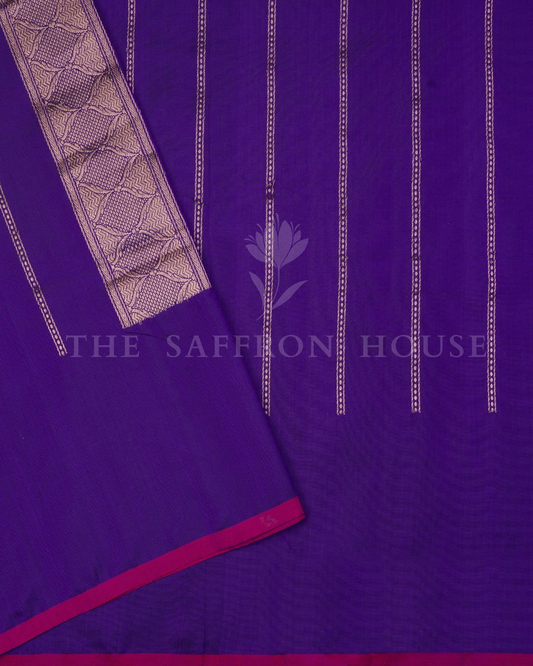 Purple Katan Banarasi Silk Saree – The Saffron House