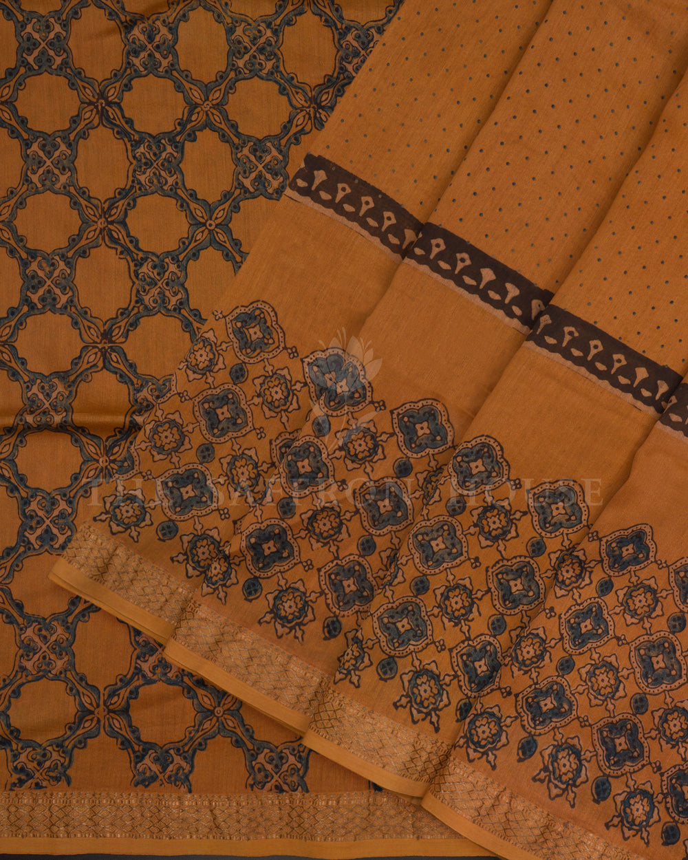 Rust Orange Maheshwari Silk Cotton Saree – The Saffron House