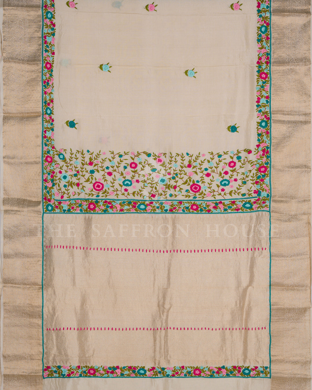 Ivory And Rose Eri Silk Saree – The Saffron House