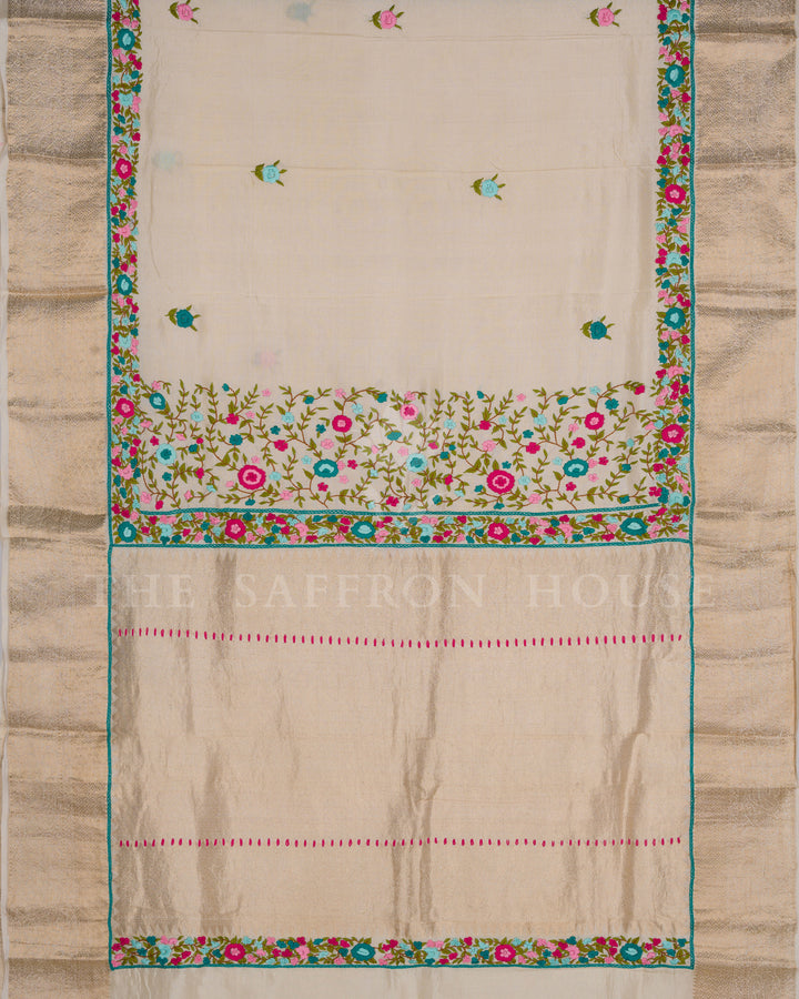 Ivory And Rose Eri Silk Saree – The Saffron House