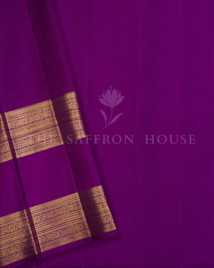 Sky Blue And Purple Kanjivaram Silk Saree – The Saffron House