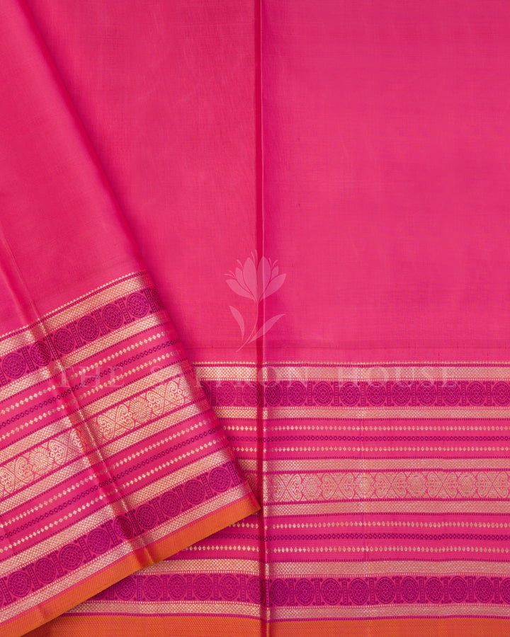 Lavender And Pink Kanjivaram Silk Saree – The Saffron House