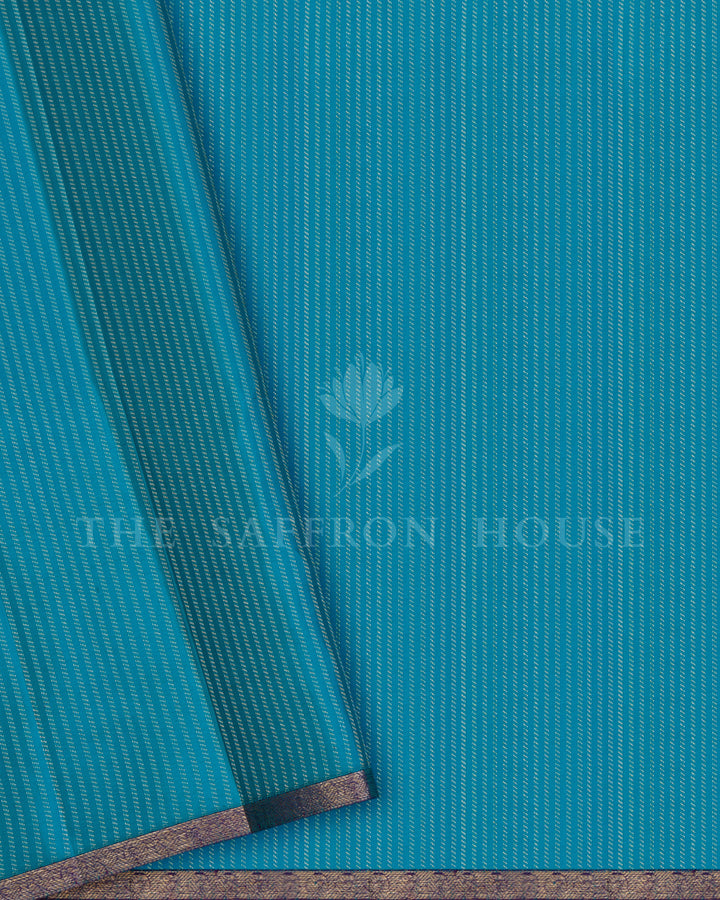 Teal Kanjivaram Silk Saree – The Saffron House