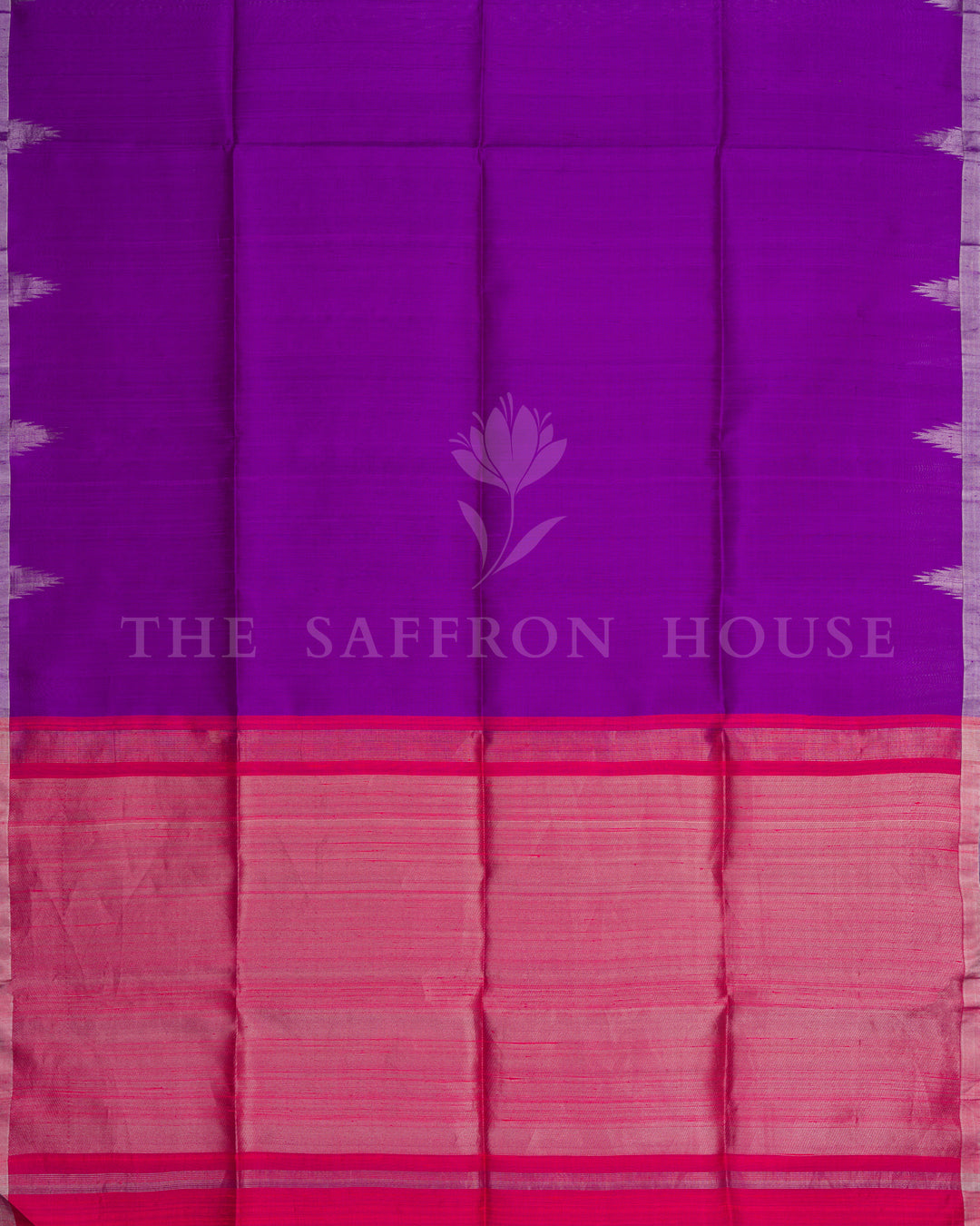 Violet And Rani Pink Tussar Silk Saree – The Saffron House