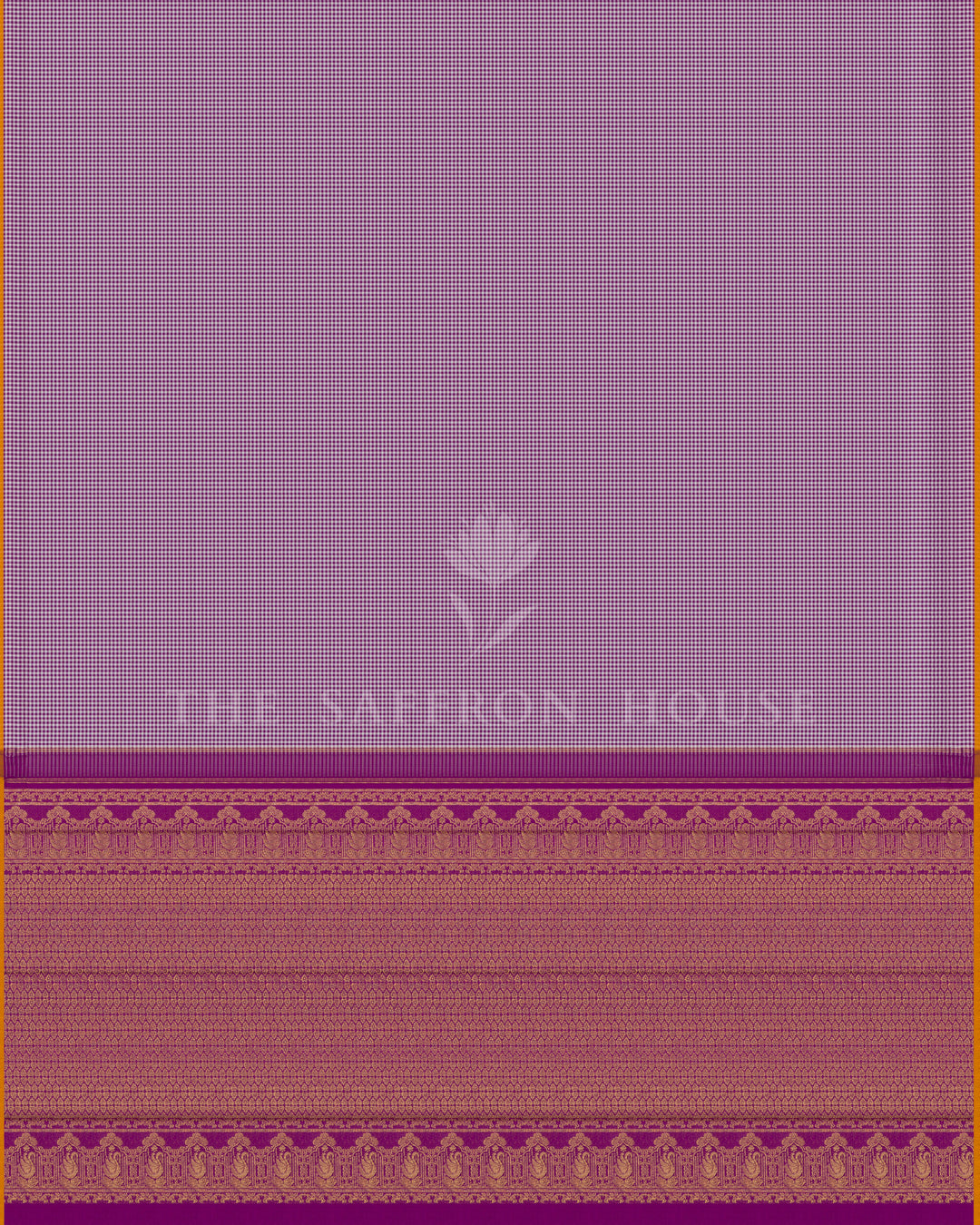 Pure White And Purple Kattam Kanjivaram Silk Saree – The Saffron House