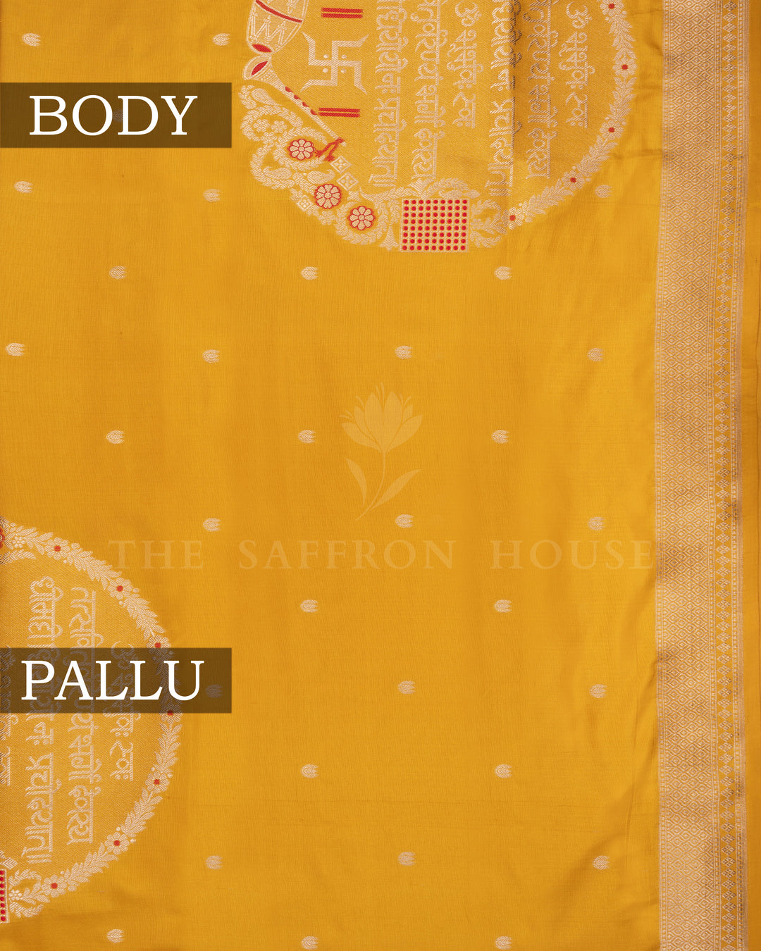 Yellow Banarasi Silk Saree – The Saffron House